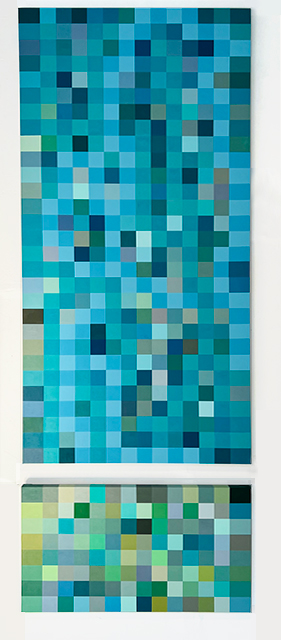 Blue, Acrylic on Canvas, 87 x 44"